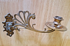 Antique Brass Piano Wall Sconce, Art Nouveau / Victorian