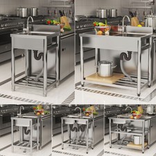 Freestanding Stainless Steel Bowl Commercial Catering Kitchen Sink Utility Basin