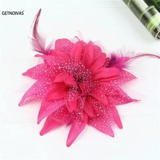Flower Feather Bead Corsage