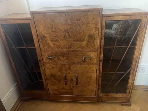 Art deco antique burr walnut - art,
