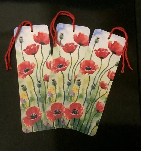 Poppy bookmarks birthday - bookmarks, /