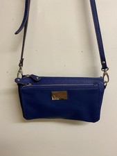 Betty Jackson. Black. Royal Blue Multiple Compartments Shoulder/ Crossbody Bag.