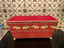 Christmas Decorations Metal Plant Holder Stand Red White Tin Nordic Extra Large