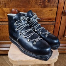 Vintage Blizzard Ski Boots Black Leather For Old Wooden Skis UK 6.5 EU 40 