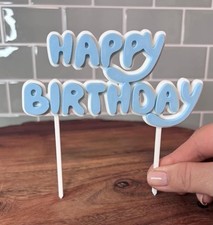 Bluey Cake Topper | Happy Birthday Cake Topper Bluey Font | Birthday Cake Decor