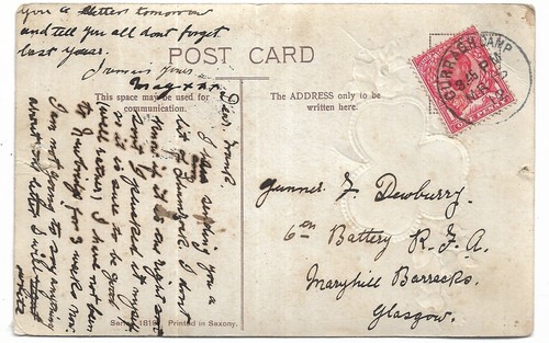 Curragh camp 1912 cancel - cancel, on