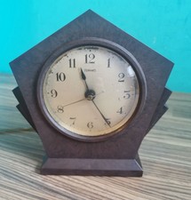 1930's VINTAGE ART DECO BAKELITE FERRANTI MAINS ELECTRIC MANTEL CLOCK ELEGANT