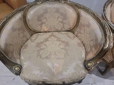 French Antique Carved Parlour Salon Chair Ornate Armchair