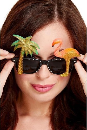 Flamingo palm tree glasses - flamingo,