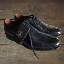 Clarks Black Leather Cap Toe Brogues – Brand New, Unworn, Leather Sole - UK 9