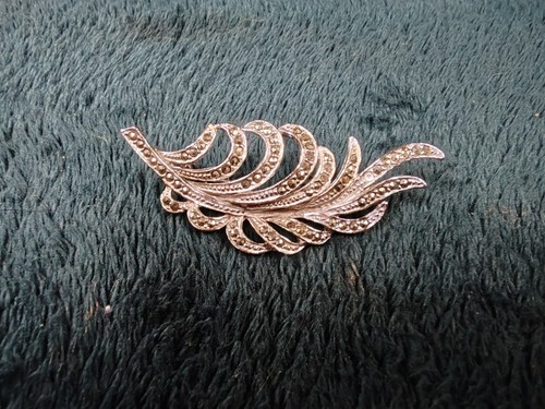 Marcasite jewellery brooche - marcasite,