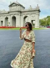 Zara PRINTED DRESS TRF CREAM