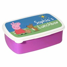 Personalised Lunch Box peppa pig Bag Children Kids Picnic School Food Box