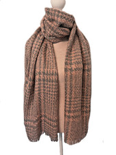 Pink Dogtooth Scarf Grey Super