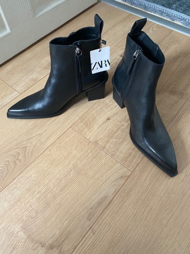 Zara leather cowboy - leather, boots