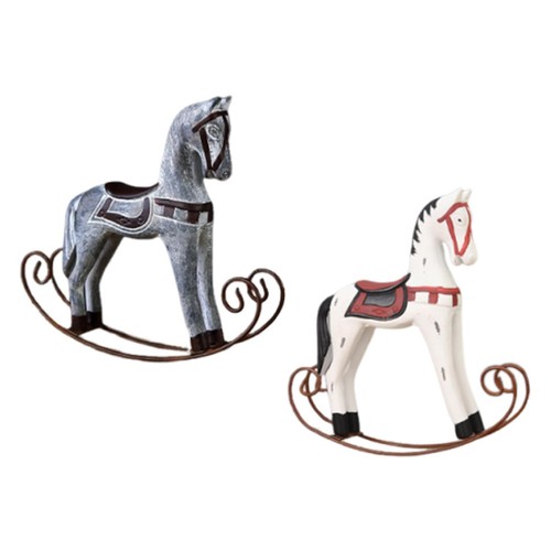 Wooden rocking horse statue - wooden,
