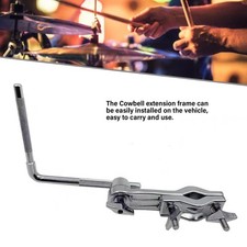 Adjustable Metal Cowbell Clamp L-Rod Cowbell Mount Holder Clip Drum Hardware