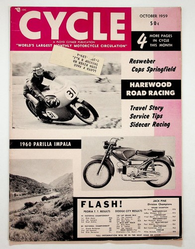 Vintage 1959 cycle magazine - cycle,