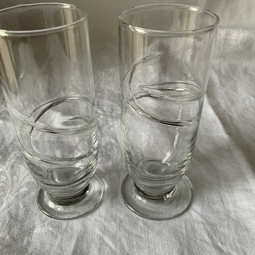 Pair swirl footed - pair, of