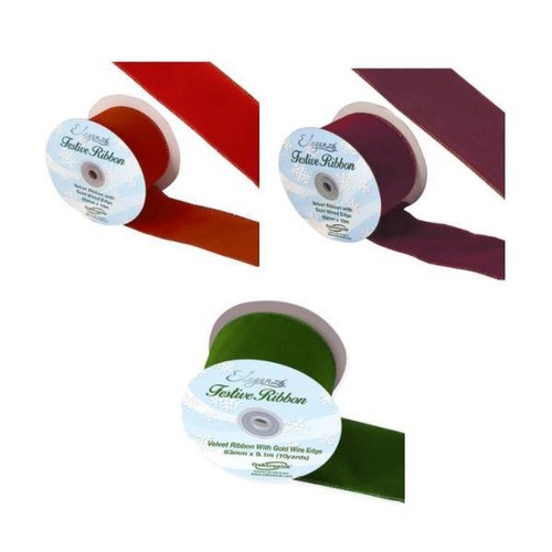 Wired velvet ribbon 60mm - velvet,