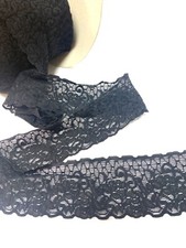 Black Stretch Lace Trim 65mm, new, bundle, 3 meters. Type one. 
