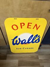 Vintage  1980s WALLS Icecream Enamel Sign Man Cave Display Prop Industrial