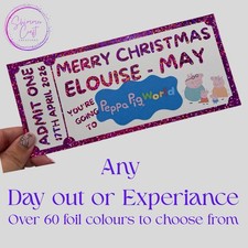 Personalised Souvenir Day Out Gift Ticket – Show Reveal - Peppa Pig word