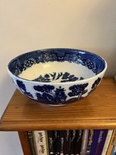 Allertons Ltd England Blue Willow Large Bowl. Fruit? Blue & White