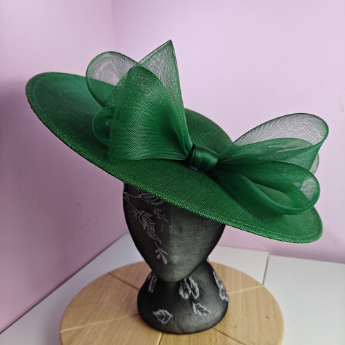 Green large fascinator wedding - green,