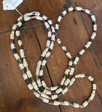 Ostrich Egg Shell porcupine long 71” Necklace African Bead estate John Burton 