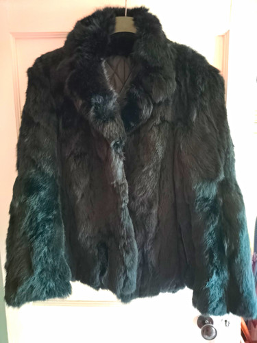 Black coney fur real - coney, vintage