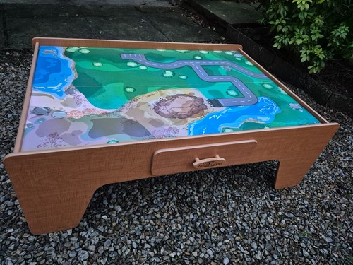Wooden train table for kids - wooden,