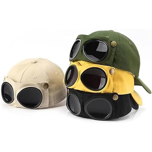 Hat pilot goggles baseball - hat,