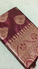 Brand New Maroon Katan Saree