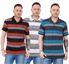 Mens Casual Shirts Tops Striped Regular Fit Tees Classic T-Shirts Black S to XXL