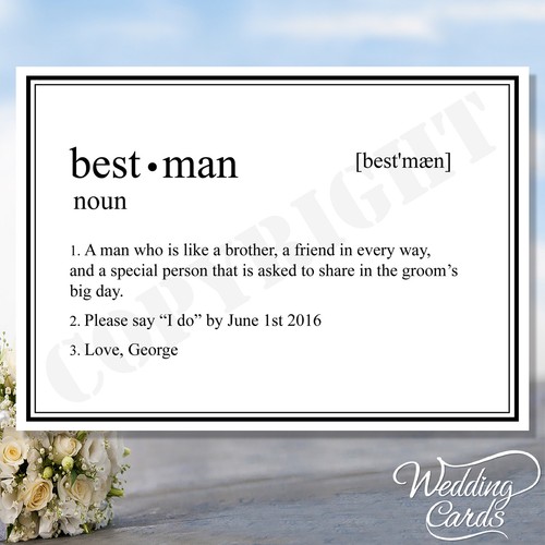 Will you best man usher - you,