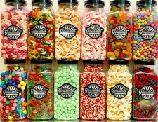 LARGE RETAIL SWEET SHOP JAR RETRO SWEETS FULL SIZE PICK N MIX SWEETS CANDY JAR