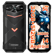 DOOGEE V MAX PRO Smartphone 5G, 22000mAh 32GB+512GB Android 14 Rugged Phone NFC