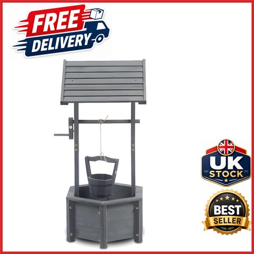 Modern grey wishing well - modern,