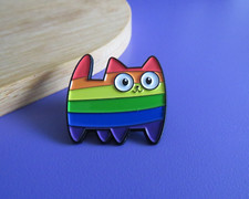 Lgbt rainbow striped cat - lgbt,