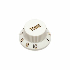 Hosco Tone Control Knob Fender Stratocaster Style (White, Imperial (inch))