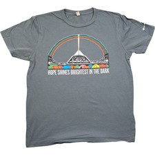 Glastonbury T Shirt Medium Men's Grey Cotton Festival Music Graphic Short Sleeve