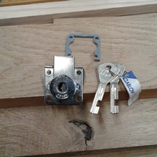 Abloy Cylinder Cabinet Lock With Two keys. Key captive when open. With packer.