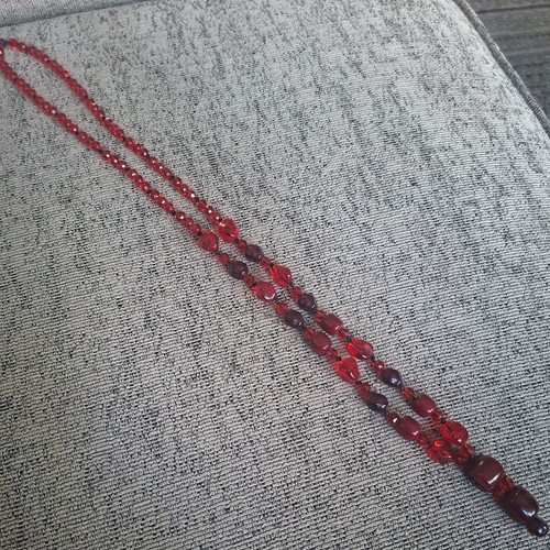 Cherry amber flapper necklace - cherry,