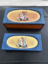Vintage 2 Handmade Wooden Storage Small Nursery Boxes
