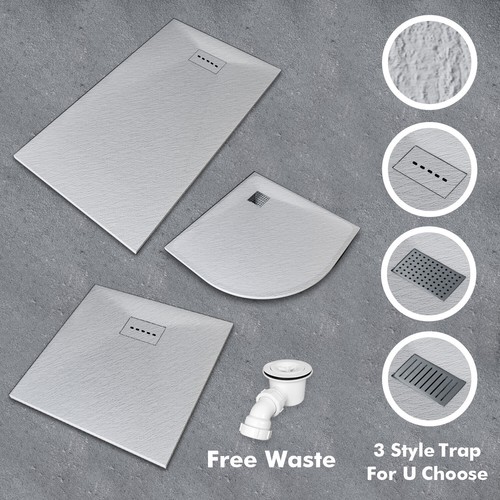 Slate effect shower tray - slate,