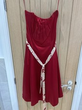 Oasis Red Silk Dress Uk Size
