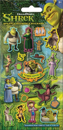 Shrek reusable foiled - reusable, stickers
