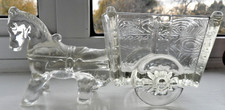 Vintage Horse and Cart Ornament Heavy Glass