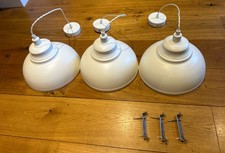 Set of 3 Pendant Lamps Cream